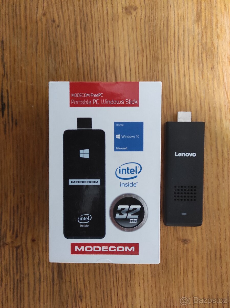 2× mini PC stick (MODECOM / Lenovo) - 2