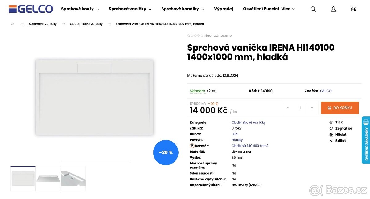 Sprchová vanička Gelco - 2