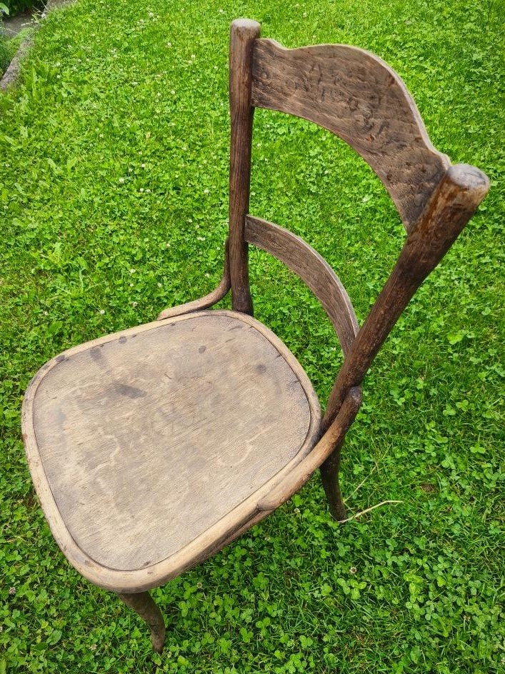 THONET židle + stolička.Židlička dětská + štokrle. - 2