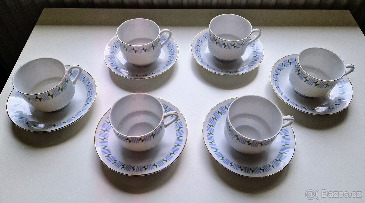 Sada šálků s podšálky, 6 ks, bez vad - 2