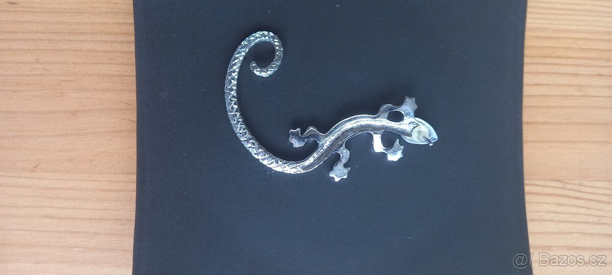 Extravagantní náušnice se zirkony - ještěrka - 2