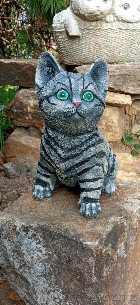 Zahradní dekorace- Sedící kotě 3 - 2