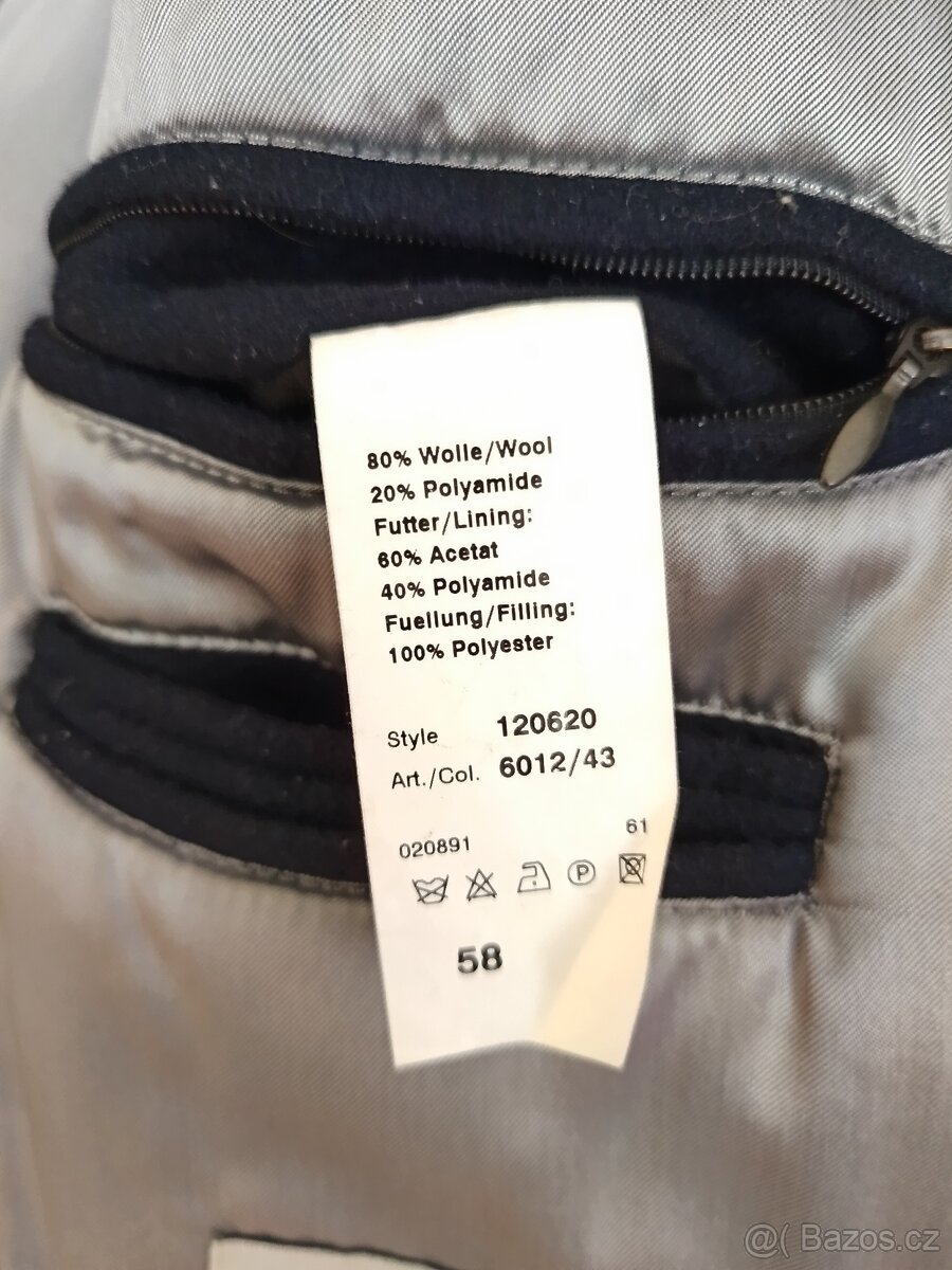 Pánská vlněná parka tmavomodrá - 2