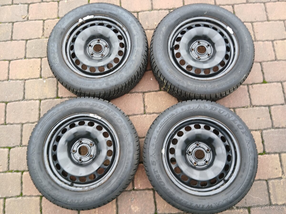 Plechová kola,sada,5x112,ET41,DUNLOP,215/60 R16,2x9,5/2x8mm - 2