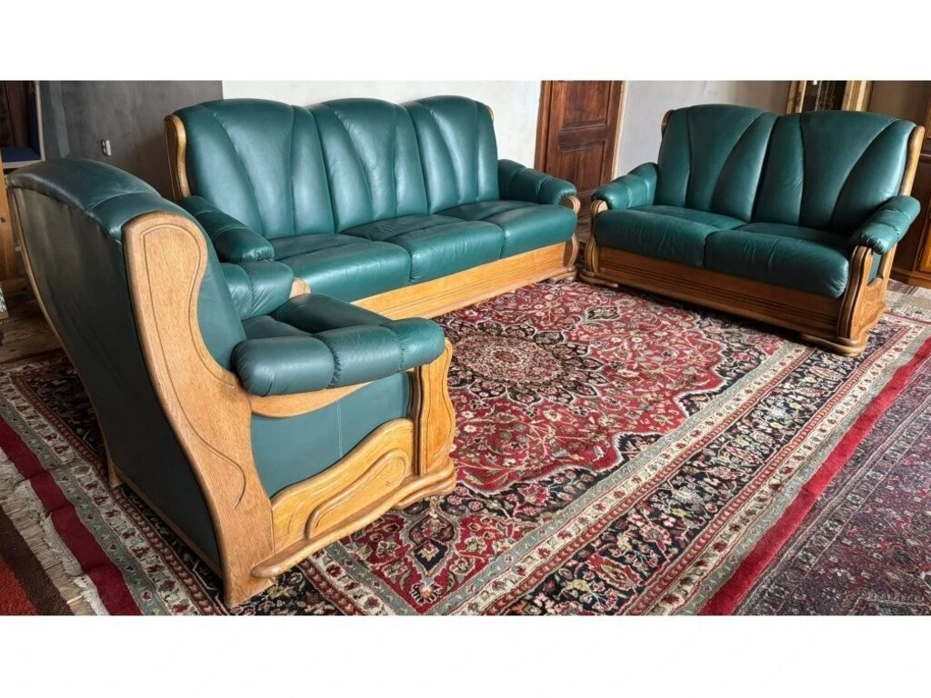 Dubová rustikální kožená souprava 3+2+1,3332 - 2