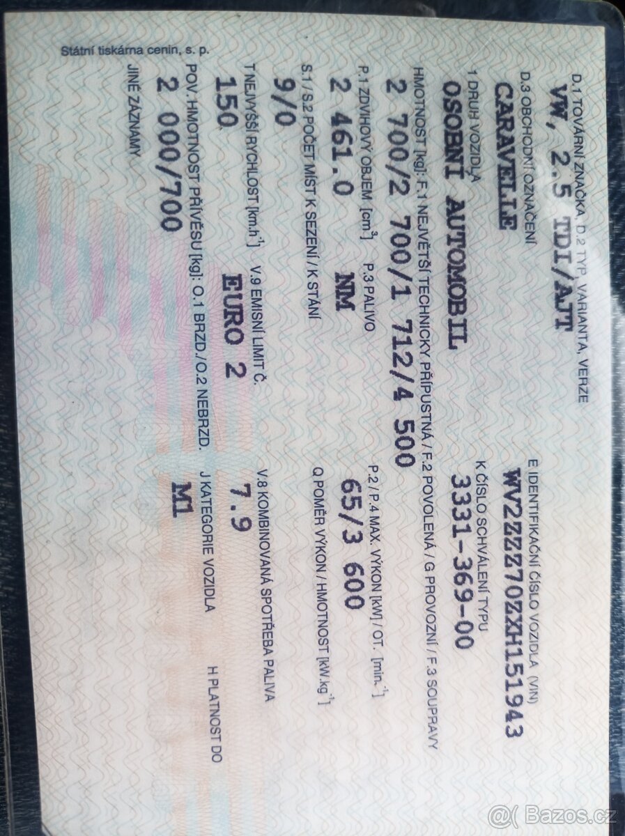 Prodám VW Caravelle 2,5 tdi - 2