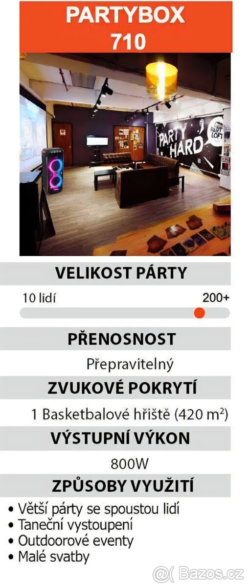 Pronajem Partyboxu 710 - 2