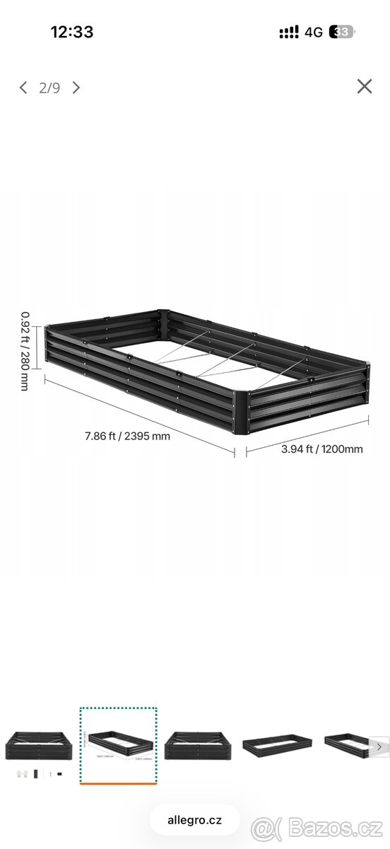 Vyvýšený zahradní záhon tmavě šedý - 2