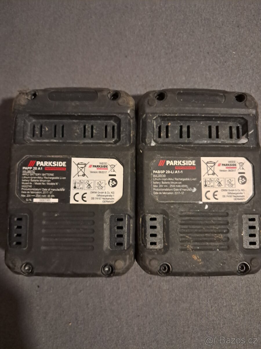 Prodám 2x Aku Parkside Performance 20V (2,5 Ah) - 2