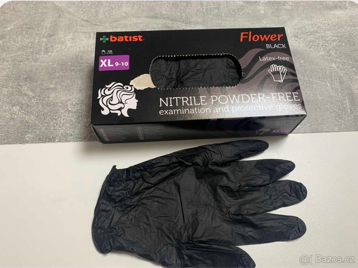 Nitrilové rukavice modré/černé - 2