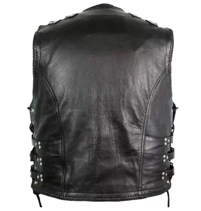 Moto Kožená Vesta Prava Koža - 2