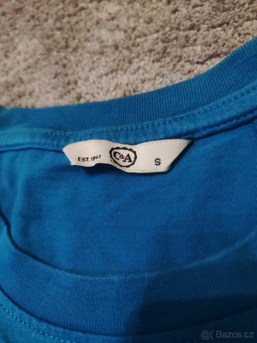 Pánské tričko, modré, C&A, velikost S - 2