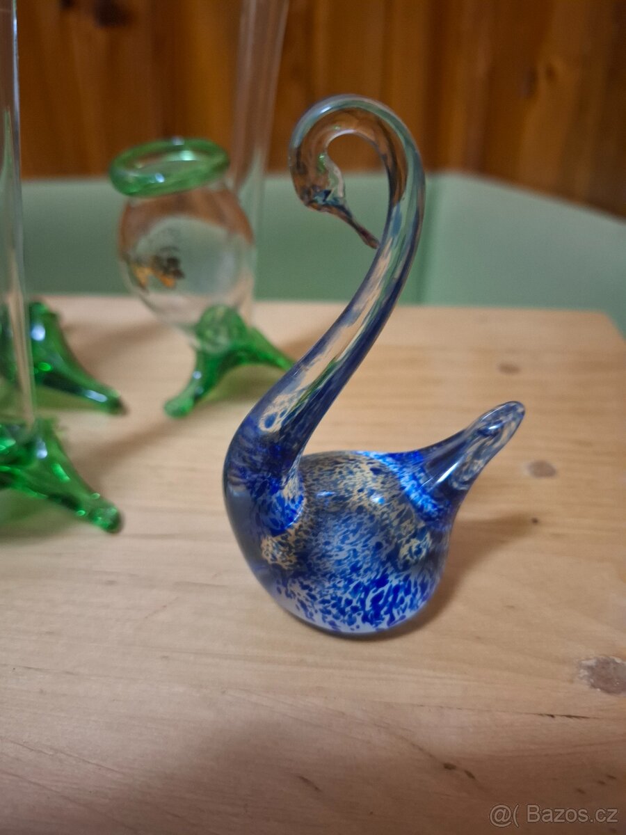 Hutní sklo fajfky a zvířátka - 2