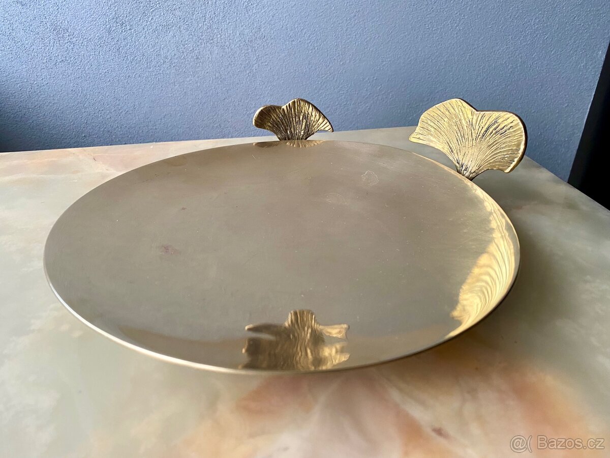 Starožitná mosazná Miska Na Ovoce S motivem Velrybího Ocasu - 2