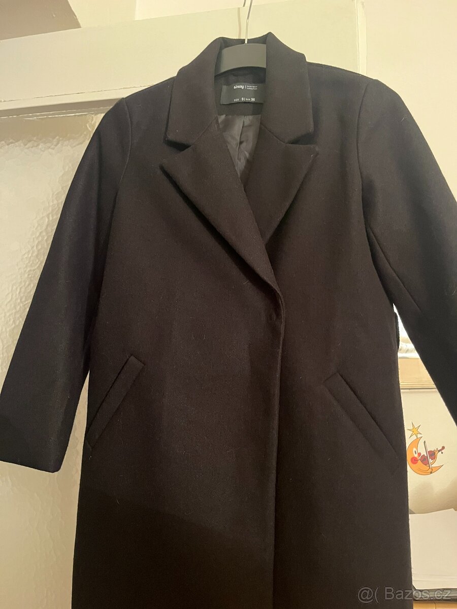 Dámský černý kabát zn. Sinsay vel. S - 2