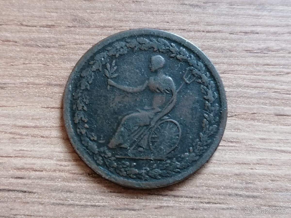 Mince 1/2 Penny token 1814 kolonie Lower Canada Dolní Kanada - 2