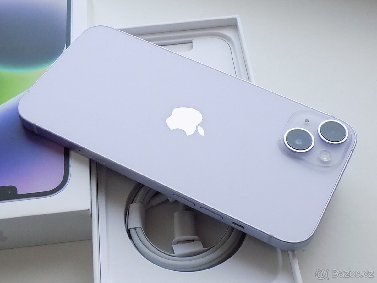 Apple iPhone 14 128GB Fialový - ZÁRUKA 12 MĚSÍCŮ - KOMPLETNÍ - 2