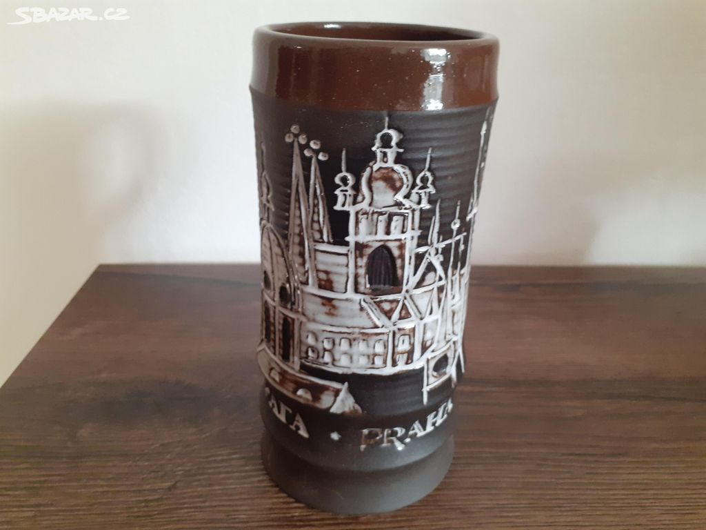 Keramický korbel Praha - 2