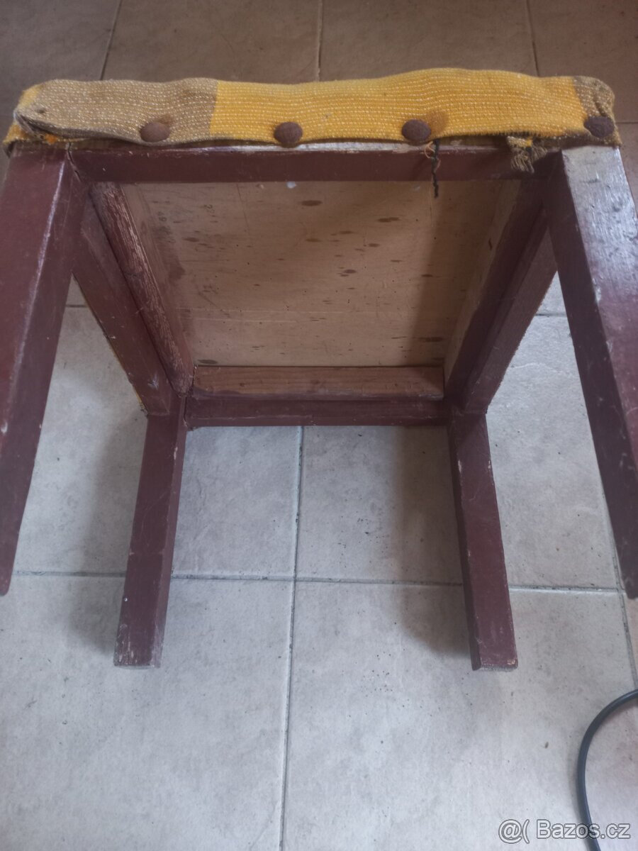 Starý retro taburet / židlička - 2