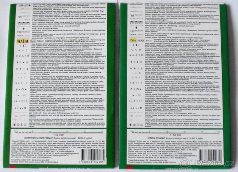 TURISTICKÉ MAPY - SKLÁDACÍ, CENA ZA OBĚ - 2