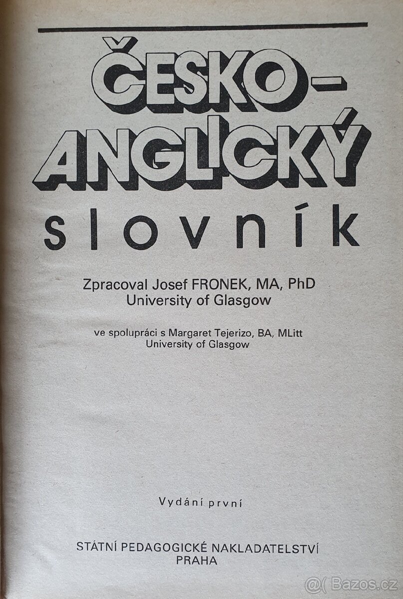 Česko - anglický slovník - 2