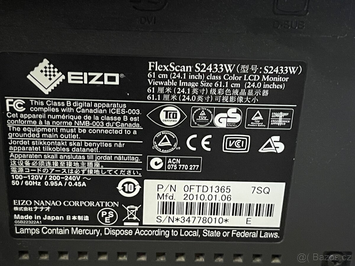 Monitor EIZO Flexscan S2433W pro fotografa - 2