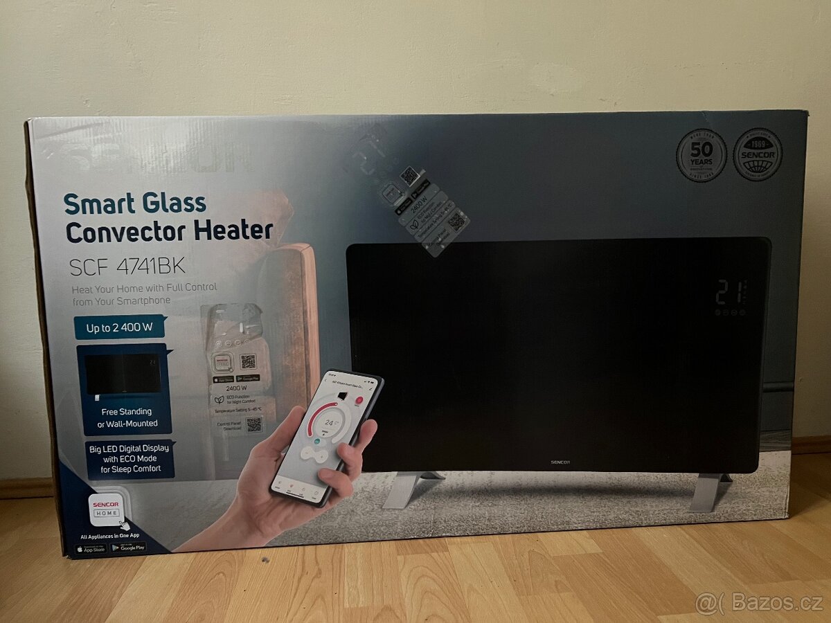 SENCOR SCF 4741BK – Smart Glass Convector Heater, Wi-Fi, 240 - 2