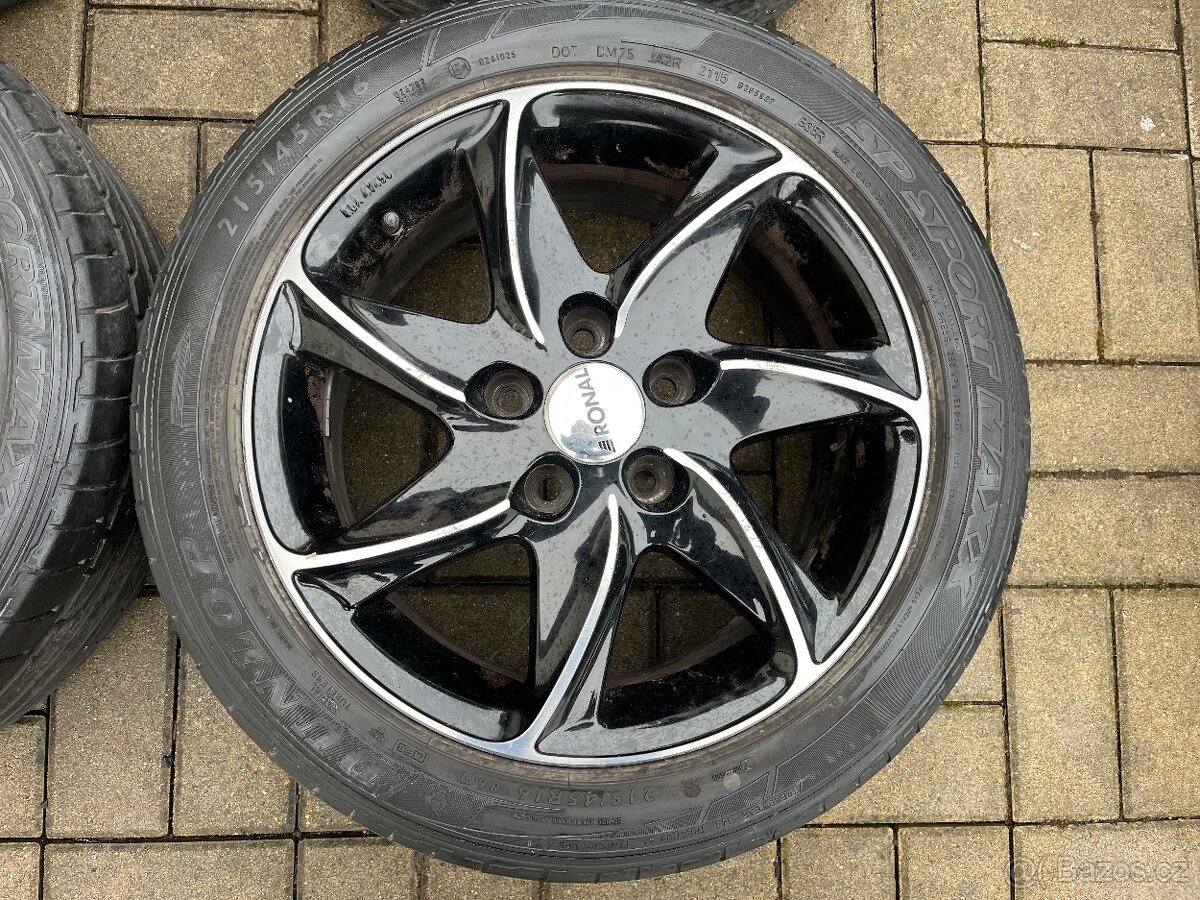 4x alu disky Ronal 5x112 R16, letní pneu 50% - 2