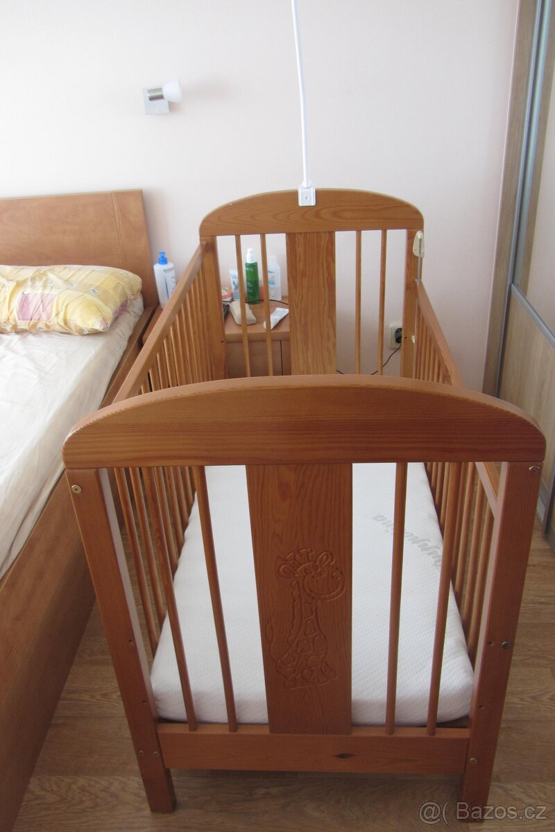 Dětská postýlka Olina se stahovací bočnicí PUPPOLINA+ Matrac - 2