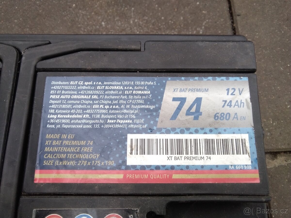 Autobaterie 12V 74AH - 2