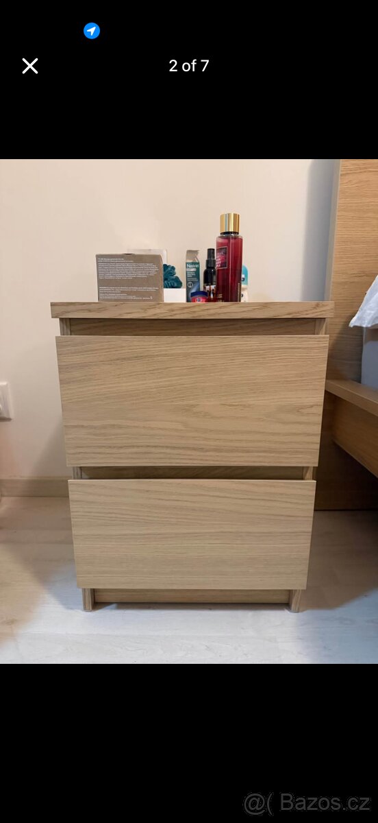 Krásná hnědá dřevěná postel s úložným prostorem – včetně mat - 2