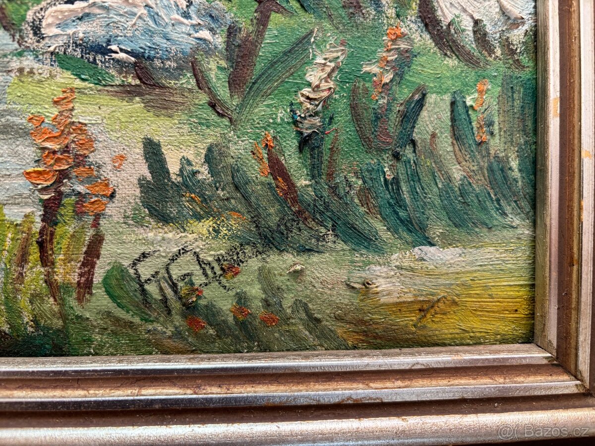 Obraz František Ehrenberger - Vesnička - originál - 2