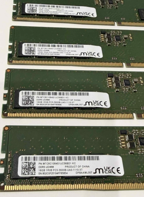 2x Micron DDR5‑5600 (2x16GB) UDIMM - 2