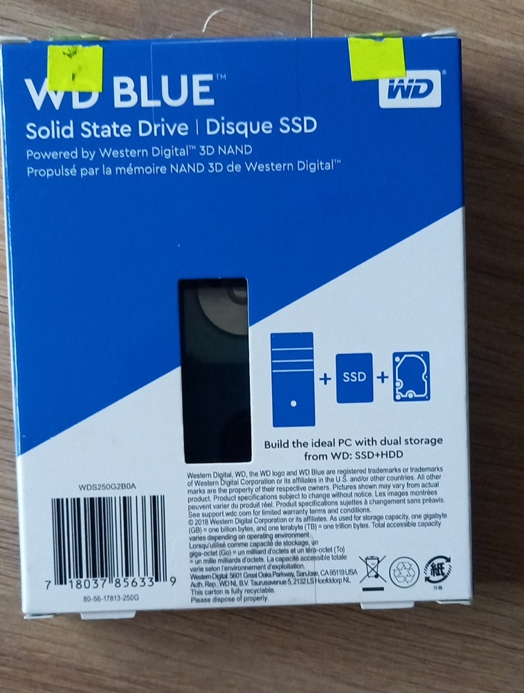 NOVÝ SSD disk WD Blue 250GB (SATA, 550MB/s) – nepoužitý - 2