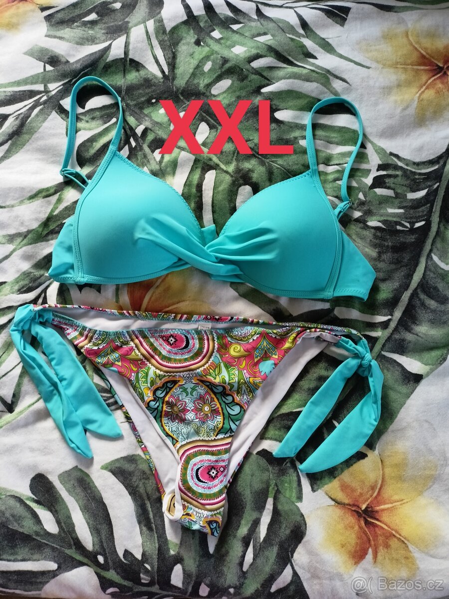 Nové dámské plavky 2XL, XXL, tyrkysové - 2