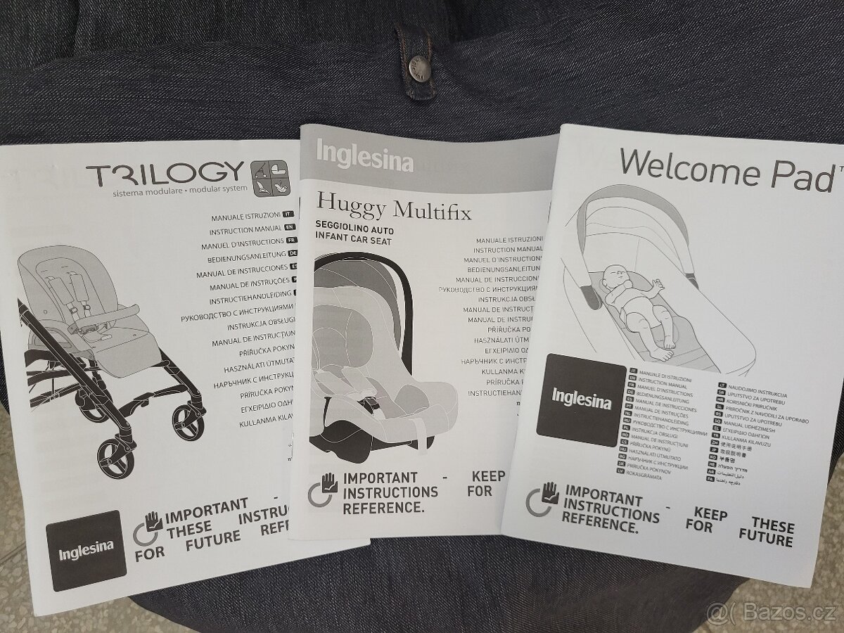 Prodám kočárek 3v1 Inglesina Trilogy + základnu do auta - 2