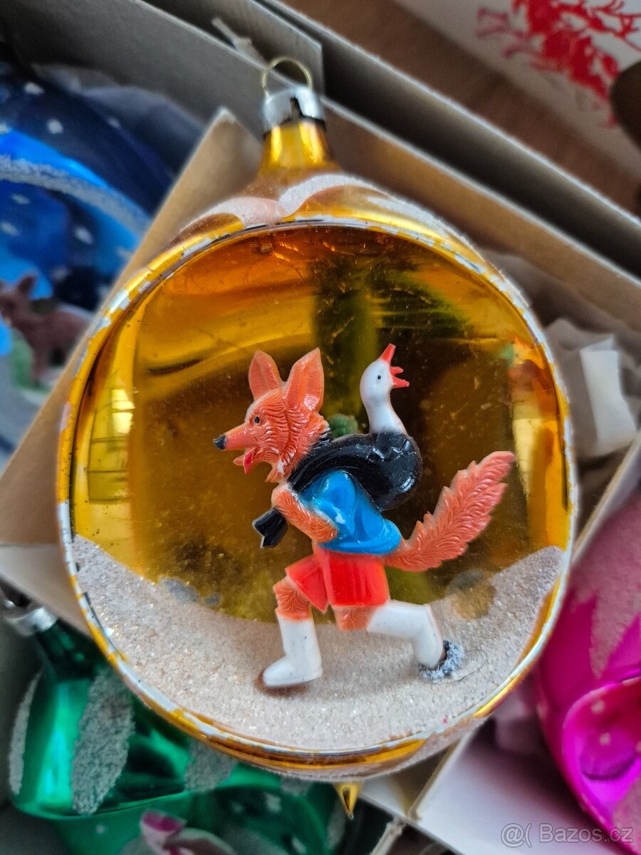 Staré Vánoční ozdoby s vlepem - 2