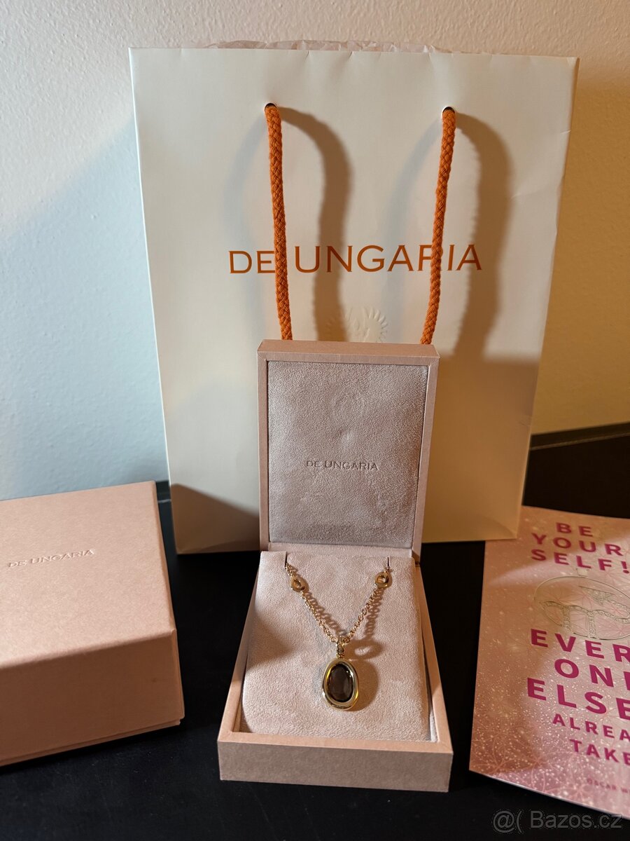 De Ungaria zlatý řetízek s diamanty a smoky quartz - 2