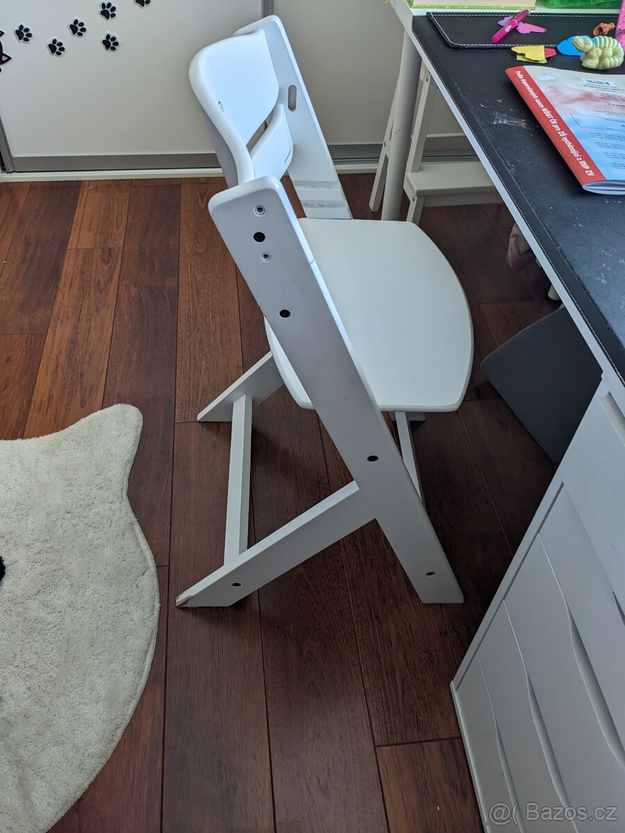 Dětská roustoucí židle bílá od 6 měsíců - 2