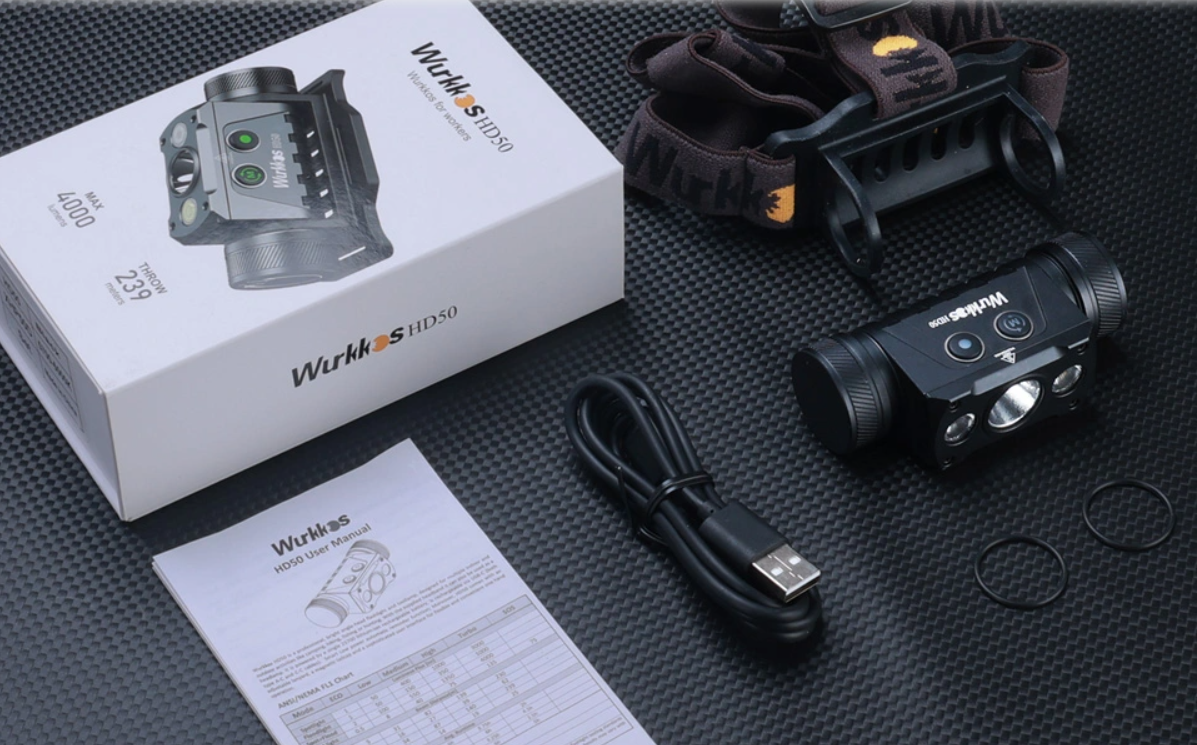 Čelovka Wurkkos HD50, LED, USB-C, 4000L, 5000mAh PECKA - 2