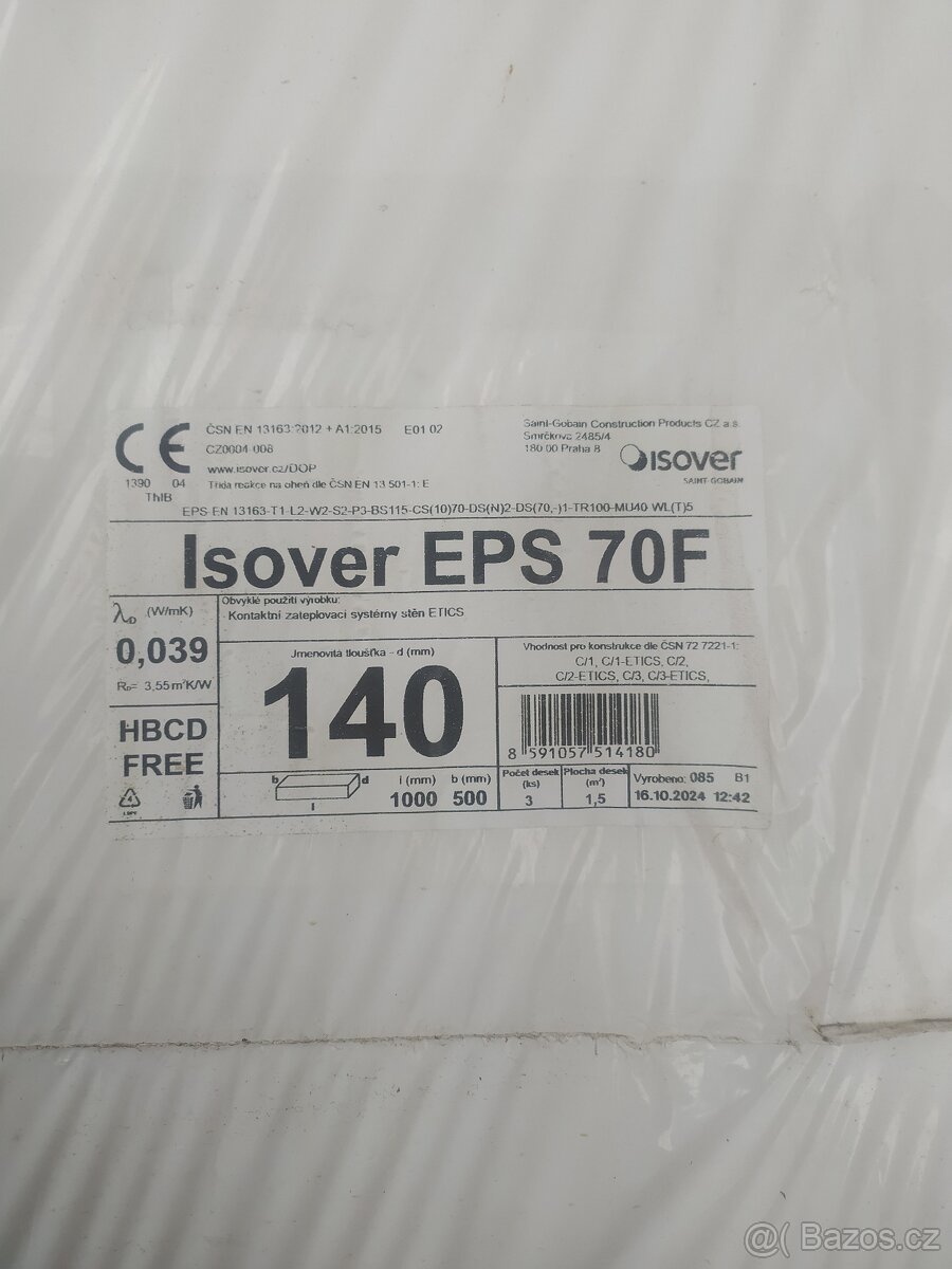 Polystyren Isover EPS 70F tl. 140 mm - 2