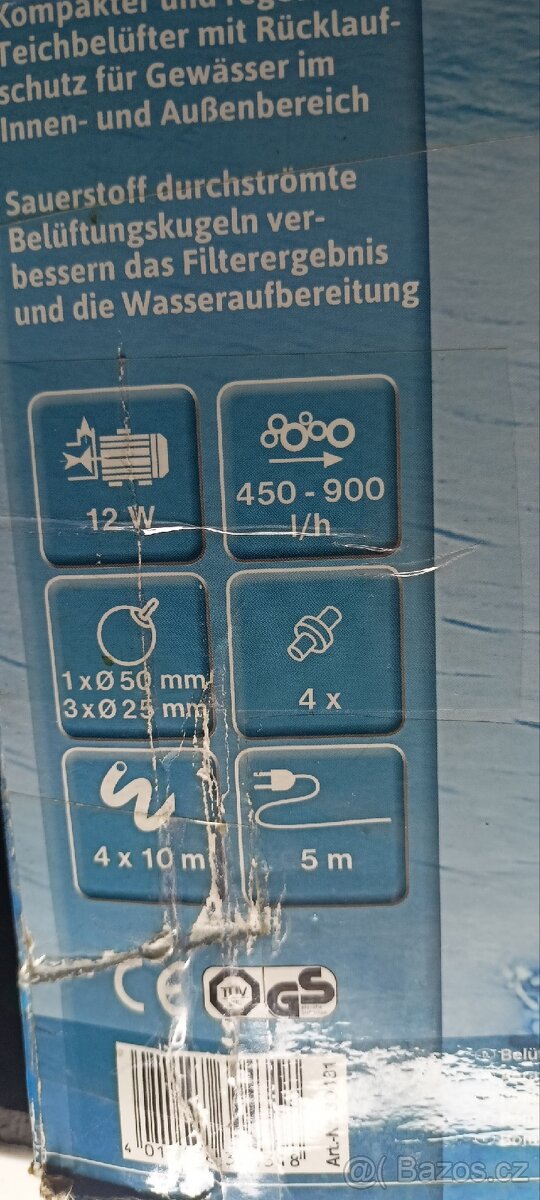 Kompresor pro akvárko na 900 l/h, a doplňky. - 2