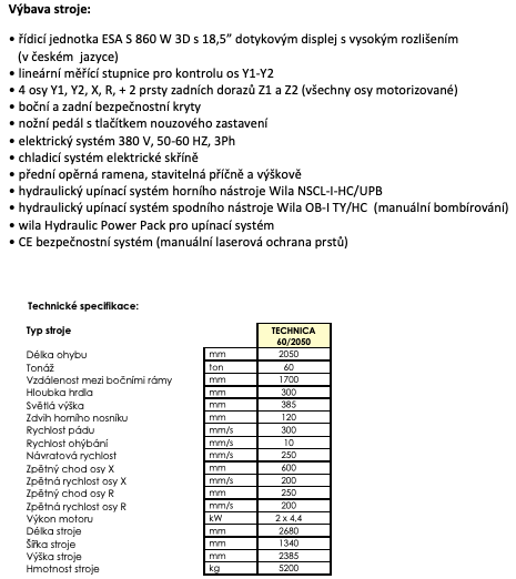 Ohraňovací lis TECHNICA 2,05 m x 60 tun - 2
