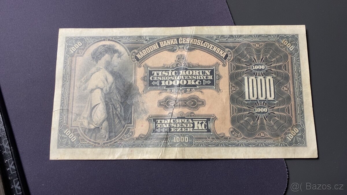 1000 kčs 1932 - vzácná - 2