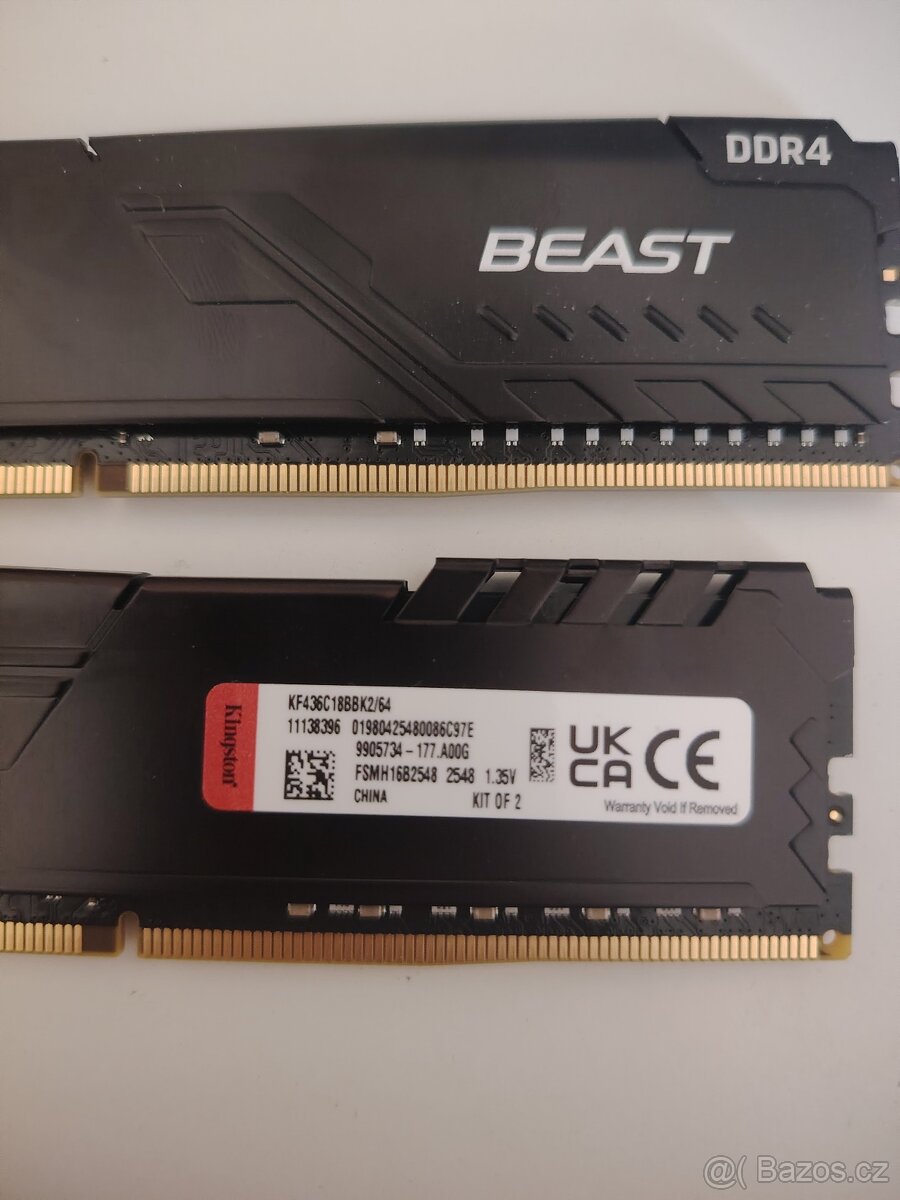 64gGb RAM kingston 3600MHz CL18 - 2