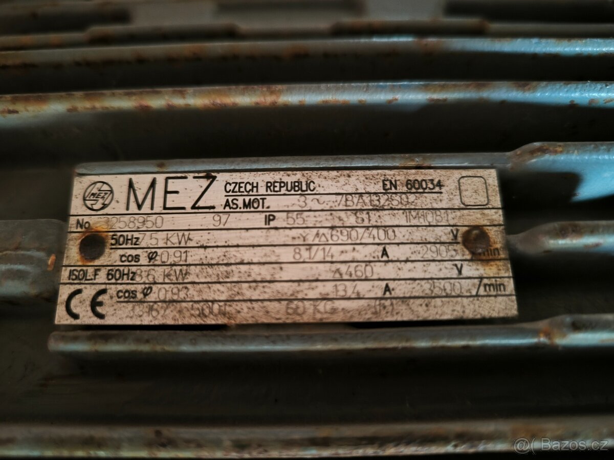 Elektromotor MEZ 7,5 kW, 2900 ot. - 2