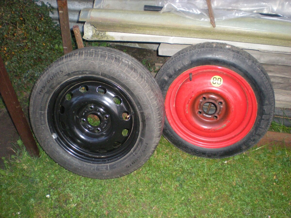 Plechové kolo červené úzké disk org. FORD - 2