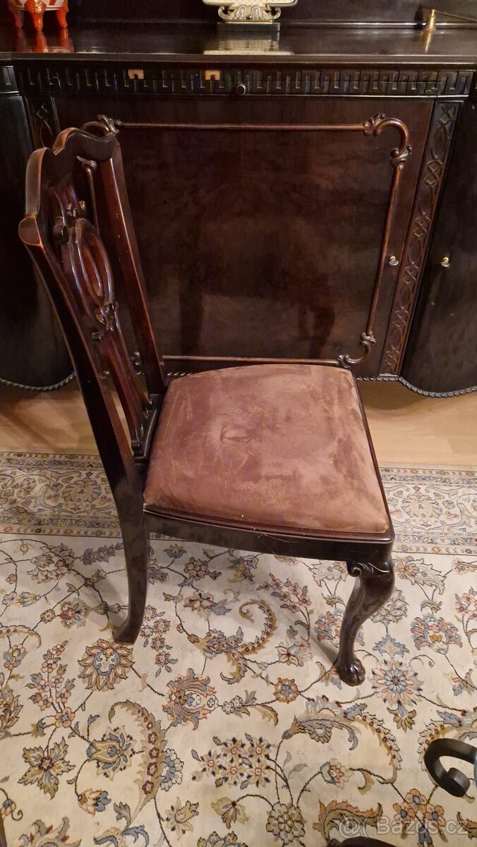 Starožitné židle Chippendale 2ks - 2