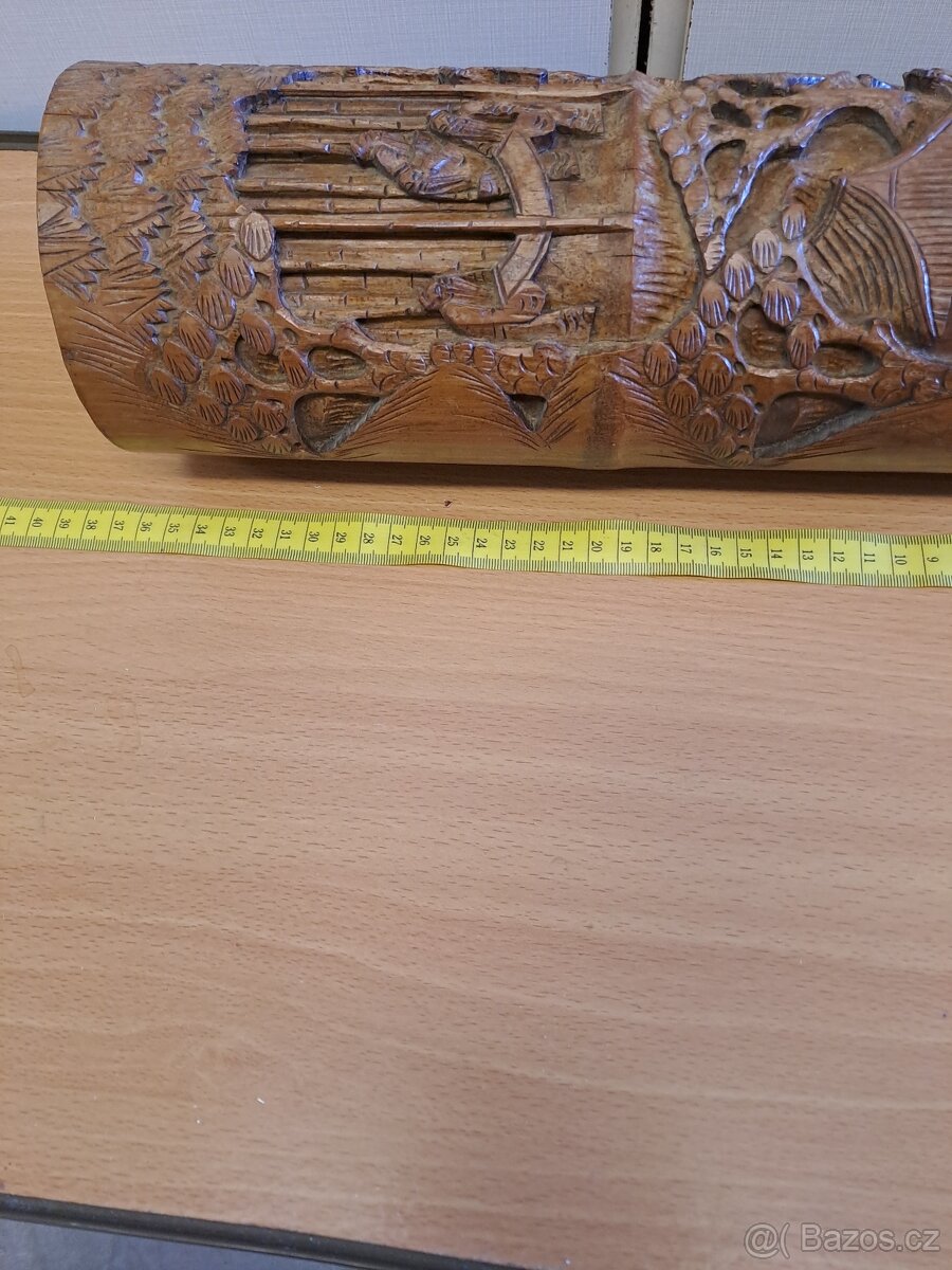 Čínská vyřezávaná bambusová váza - 2