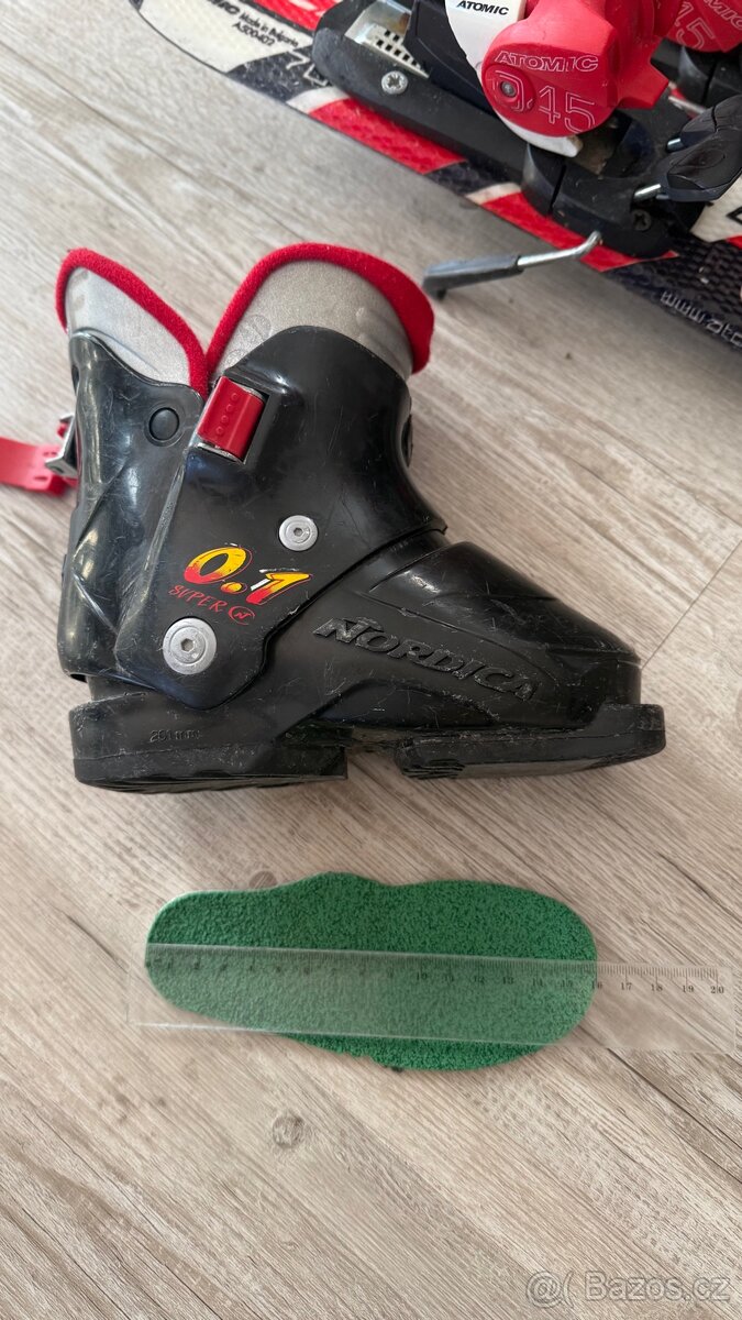 Dětské lyže Atomic 70 cm + vázání Atomic + lyžáky Nordic - 2